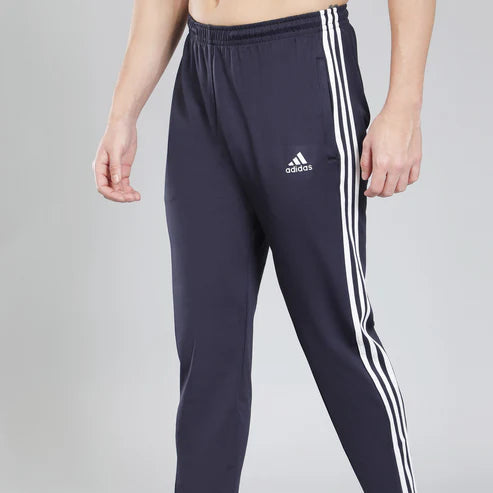 Adidas Solid & Casual Men Track Pants color Blue & Black
