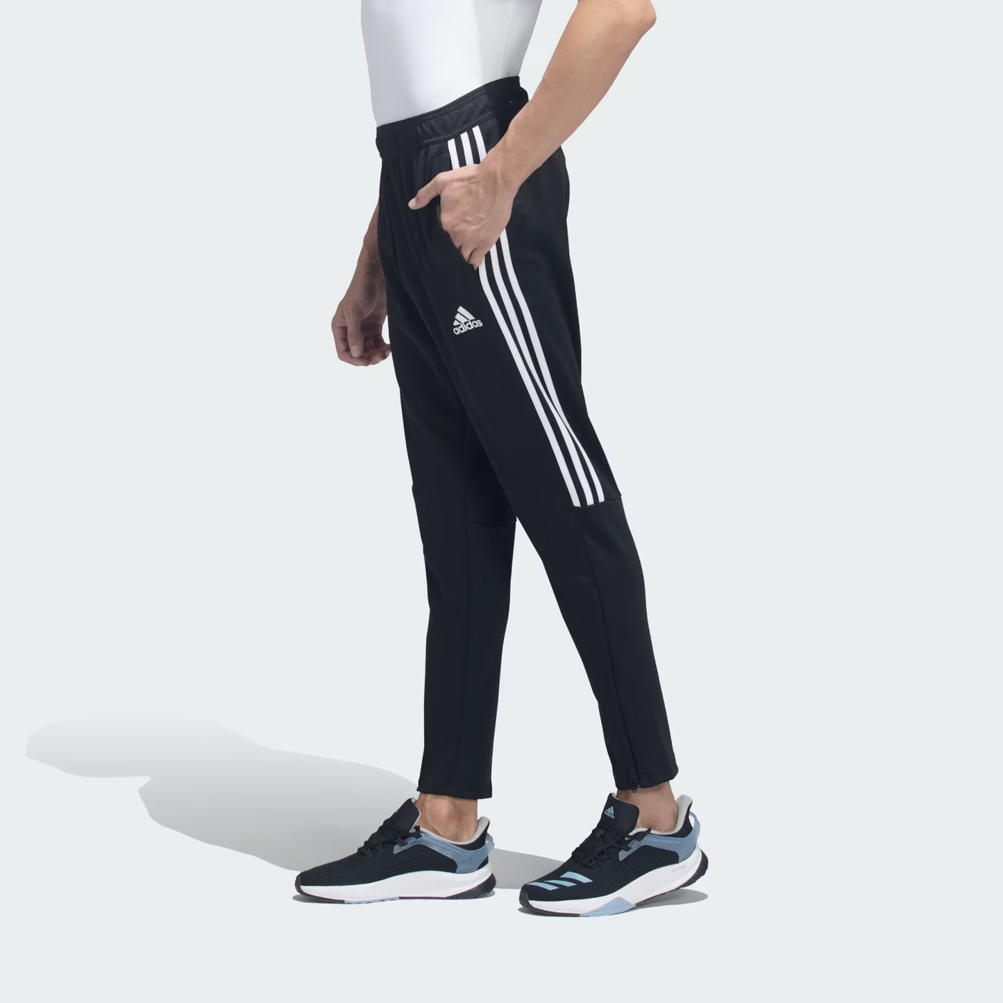 Adidas Solid & Casual Men Half Strip Track Pants (Black)