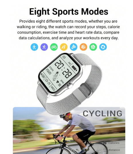 The RockTech ® Color Fit Pro-Model Smartwatch BT 2.0 (Available Colors Black, Silver & Rose Golden)