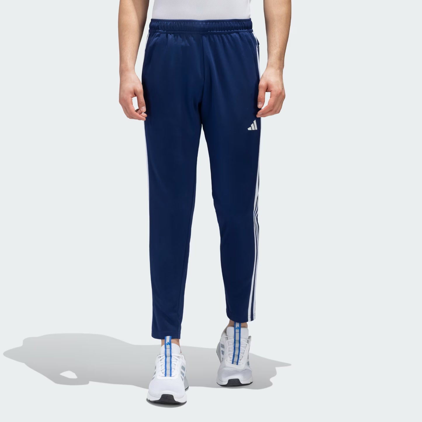 Adidas Solid & Casual Men Track Pants color Blue & Grey