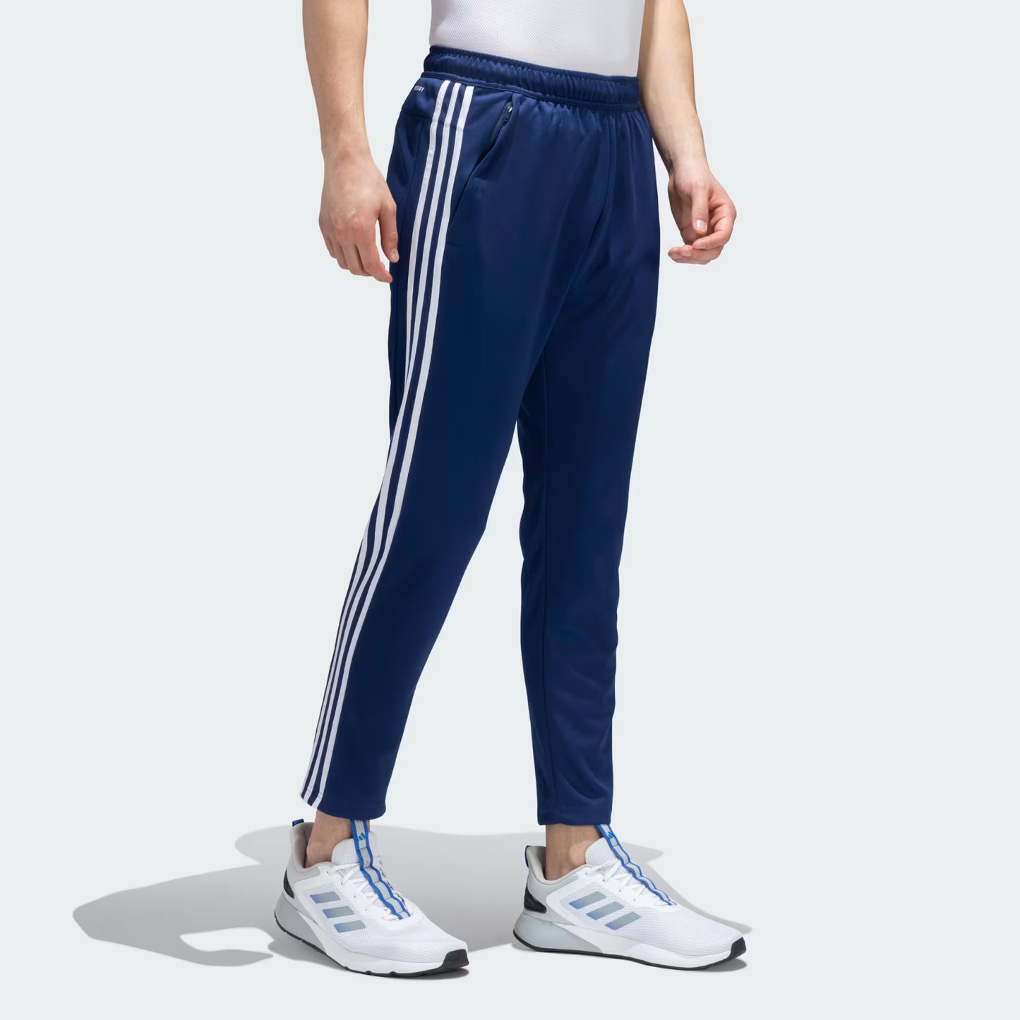 Adidas Solid & Casual Men Track Pants color Blue & Grey
