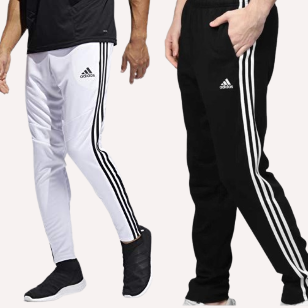 Adidas Combo Black & White Solid Casual Track-Pants