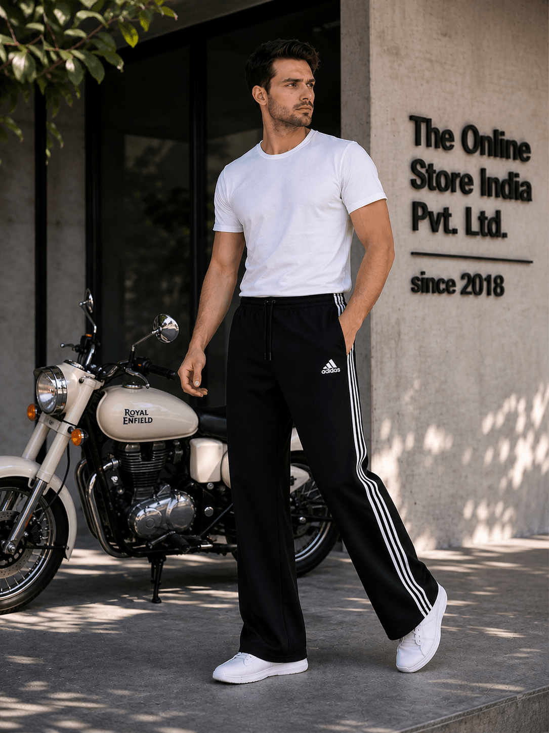 Black Bootcut Track Pants for Men | Soft, Stretchable & Everyday Comfort