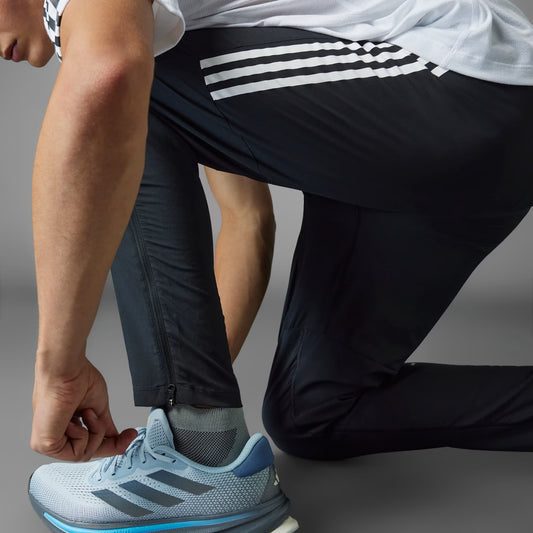 Adidas Solid & Casual Men Half Strip Track Pants (Black)