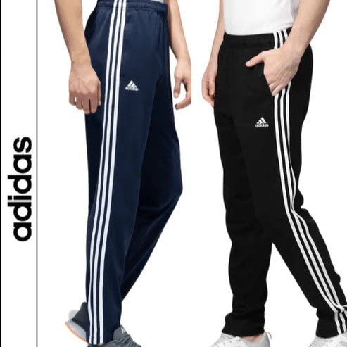Adidas Solid & Casual Men Track Pants color Blue & Black